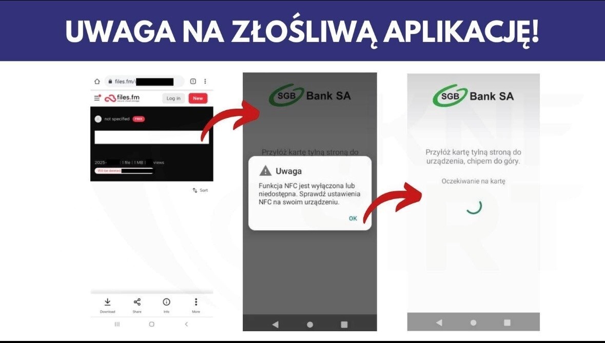 fałszywa aplikacja sgb mobile