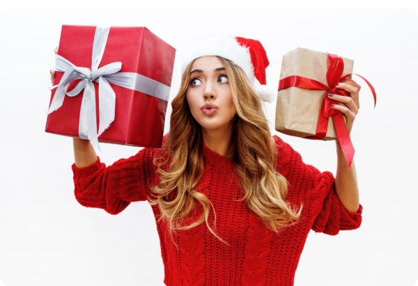 kobieta z prezentami